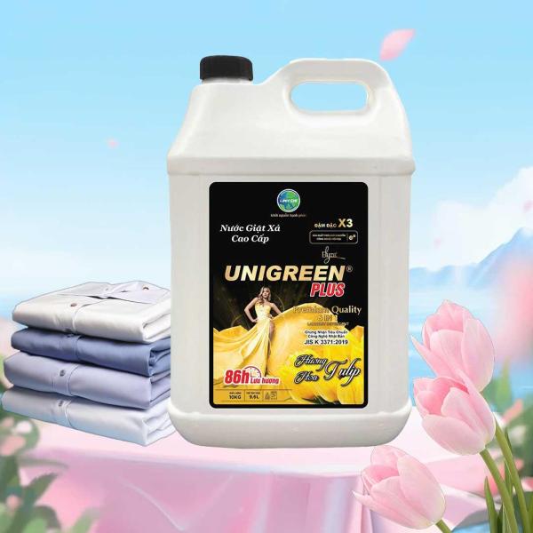 Nước giặt xả cao cấp UniGreen PLUS - Hương Hoa Tulip (9,6 kg)
