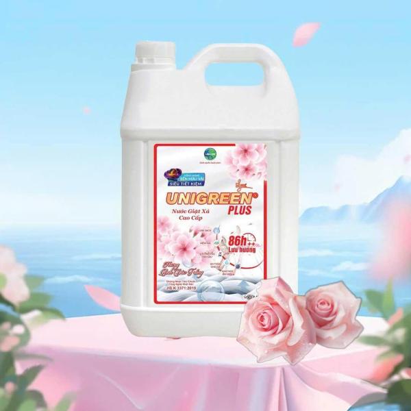 Nước giặt xả UniGreen PLUS - Hương Anh Đào Trắng (9,6 kg)